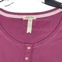 Matilda Jane  Womens Henley T-Shirt Size Medium Purple Stretch Cotton Blend Photo 1