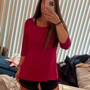 Buckle Bright Pink Three Quarter Sleeve Top Photo 1