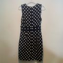 J.Crew  Polka Dot Tweed Sheath Dress Navy White Fringe Sleeveless #H8030 Photo 4