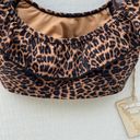 Cabana Del Sol NWT  Womens small Brown Black Leopard animal Print Bikini top Photo 3