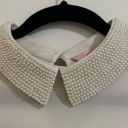 Ted Baker  Size 3 White Short Sleeve Blouse with a Pearl Collar Photo 2