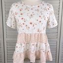 Paper Crane  Juliana Tiered Mixed Print Babydoll Top Floral-Small Photo 0