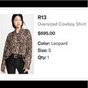 R13 Leopard Oversized Cowboy Shirt Photo 7