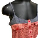 Kirra  Red and White Striped Peplum Tank Top Photo 5