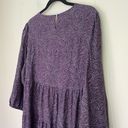 J.Jill  Long Sleeve Prairie Purple Paisley Midi Dress Viscose ~ Women’s Size L Photo 8