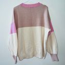 Lush Clothing Lush Nice and Sweet Cream Multi Color Block Knit Sweater in Cream Pink  Photo 7