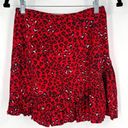 Lovers + Friends  Women's Sahara Cheetah Lined Lena Mini Skirt Red Black Size XS Photo 0