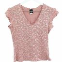 Vintage Y2K Cottagecore Pink Floral Lace Ruffle Crop Top SZ L Size L Photo 0