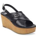 Guess NEW GBG Los Angeles Dee Wedge Sandal Black Photo 0