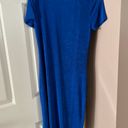 Micas Blue Ruched Button Up Midi Dress Photo 1