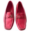 Tod's  Pink Leather Buckle Detail Loafers Flats Driving Shoes size 7.5 Authentic Photo 1