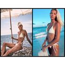 Devon Windsor 💕💕 Ruffle Bikini Carine Top + Cara Bottoms ~ White Zebra S NWT Photo 4