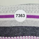 Talbots T by  Womens Medium Petite Grey Purple Striped Cotton Pullover Sweater Photo 12