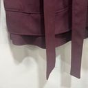 Celebrity Pink Maroon Double Breasted Lapel Collar Overcoat Photo 3