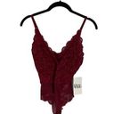 One Piece Elysse Wilde Womens Maroon Floral Hot As Hell Lace  Bodysuit Size xs Photo 0