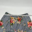 Ralph Lauren  Vintage High-Rise Cuffed Shorts in Blue Linen Pink Floral Size 16 Photo 6