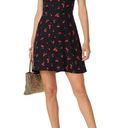 HVN Nora Bias Cherry Black Silk Mini Dress Size 6 Photo 8