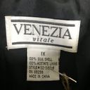 Vintage Venezia Vitale Windbreaker Jacket 100% Silk Black Fringe Stud Size 1X Photo 1