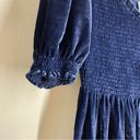 Hill House  The Louisa Nap Dress Smocked Navy Blue Velvet Ruffle Midi Dress XXL Photo 7