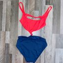 Solid & Striped  Bailey Cut Out Red Blue One Piece Swimsuit size large Photo 5