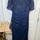 Alex Evenings  Lace Soutache Navy Blue Empire Waist Gown Formal Dress Size 18W Photo 2