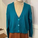 VINTAGE 1990s Southern Classics Granny teal knit Cardigan cottagecore Size L Photo 2