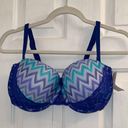 Fruit of the Loom Size 38d bright blue chevron convertible bra Photo 1