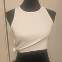 Naked Wardrobe  MICRO MODAL WHITE CROPPED KNOTTED TANK TOP LARGE Photo 6