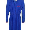 Vintage Blue Miss Sandy  red textured dress M Photo 4