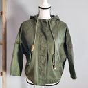 Jennifer Moore Navie Women's Green Bat Wing Short Canvas Jacket Size S Photo 0