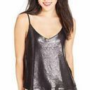 Material Girl  Sequin Camisole Cami Black Matte Tank Top Sz Small Y2K Cropped Photo 0