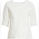 Maje  Loody Eyelet Short Sleeve Top in White Size 2 (Medium) Photo 4