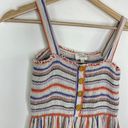 Ava James  White Multi-Color Striped Linen Blend Mini Dress Women's Size Medium M Photo 1