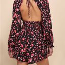 Lulus Black Floral Backless Long Sleeve Romper Photo 12