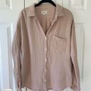 Lou & grey  Triple Cloth Crinkle Cotton Button Down Shirt Photo 0