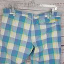 Oakley  Blue White Yellow Plaid Low Rise Bermuda Women's Shorts Size Junior's 11 Photo 8