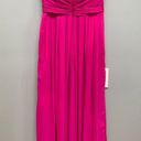 Badgley Mischka  Collection Magenta Fluorescent Chiffon Strapless Gown 10 Photo 5