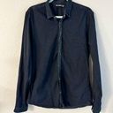 The Kooples  Jeans Fitted Button Up Snap Long Sleeve Shirt Collar Black large Photo 0