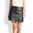 Vince  Leather A-line Skirt Sz. 12 Suede Side Insert Split In Back Luxury Summer Photo 0