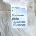 American Eagle Cropped Embroidered Babydoll Top in Cream Peplum Size Large Photo 11