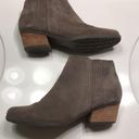 Blondo  Women’s Leather Suede Waterproof Taupe Stacked Heel Booties Boots Photo 2