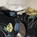 Daisy NEW! By TIMO BLACK FLORAL  RUFFLE HEM SPRING BLOUSE TOP SIZE Small Photo 1