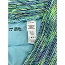 Aerie  High Waist Bikini Bottom Sz M Blue Green Textured High Cut Swimsuit Photo 3