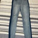 Spanx  Distressed Raw Hem Side Panel Jean Jeggings Light Wash High Rise Pull sz M Photo 0