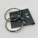 DKNY  Epoxy Heart Small Hoop Earrings in Gold/Black MSRP $35 NWT Photo 3