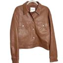 Wilfred  Free Gaze Vegan Leather Jacket Epicurean Brown Size Large Aritzia NEW Photo 1