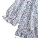 NEW White/Blue Floral Deep V Cutout Waist Ruffled Tiered Dress Multiple Photo 7