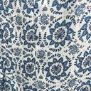 Premise  White Blue Paisley Floral Print Crew neck Short Sleeve Blouse Top Size L Photo 5