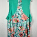 Tek Gear DryTek Plus Size Floral Seafoam Colorblock Sleeveless Athletic Top 3X Photo 3