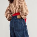 Free People NWT  We the Free Classic Striped Oversized Crewneck - Coffee Combo L Photo 6